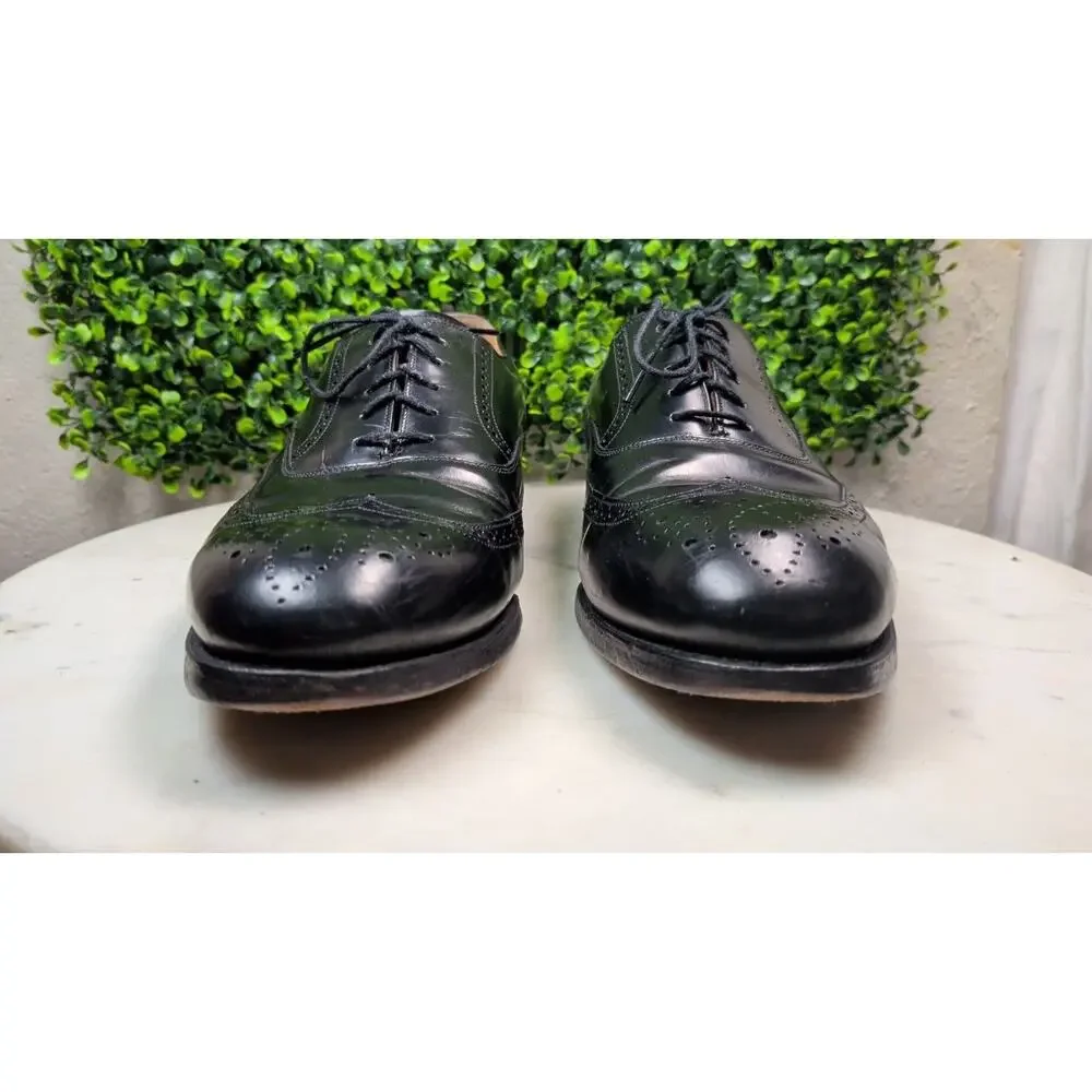 Johnston & Murphy Optima Black Leather Wingtip Oxfords Men's US 9.5 D